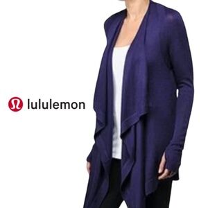 Lululemon Purple Live Healthy Knit Wrap Cardigan Sweater - P2P 20"